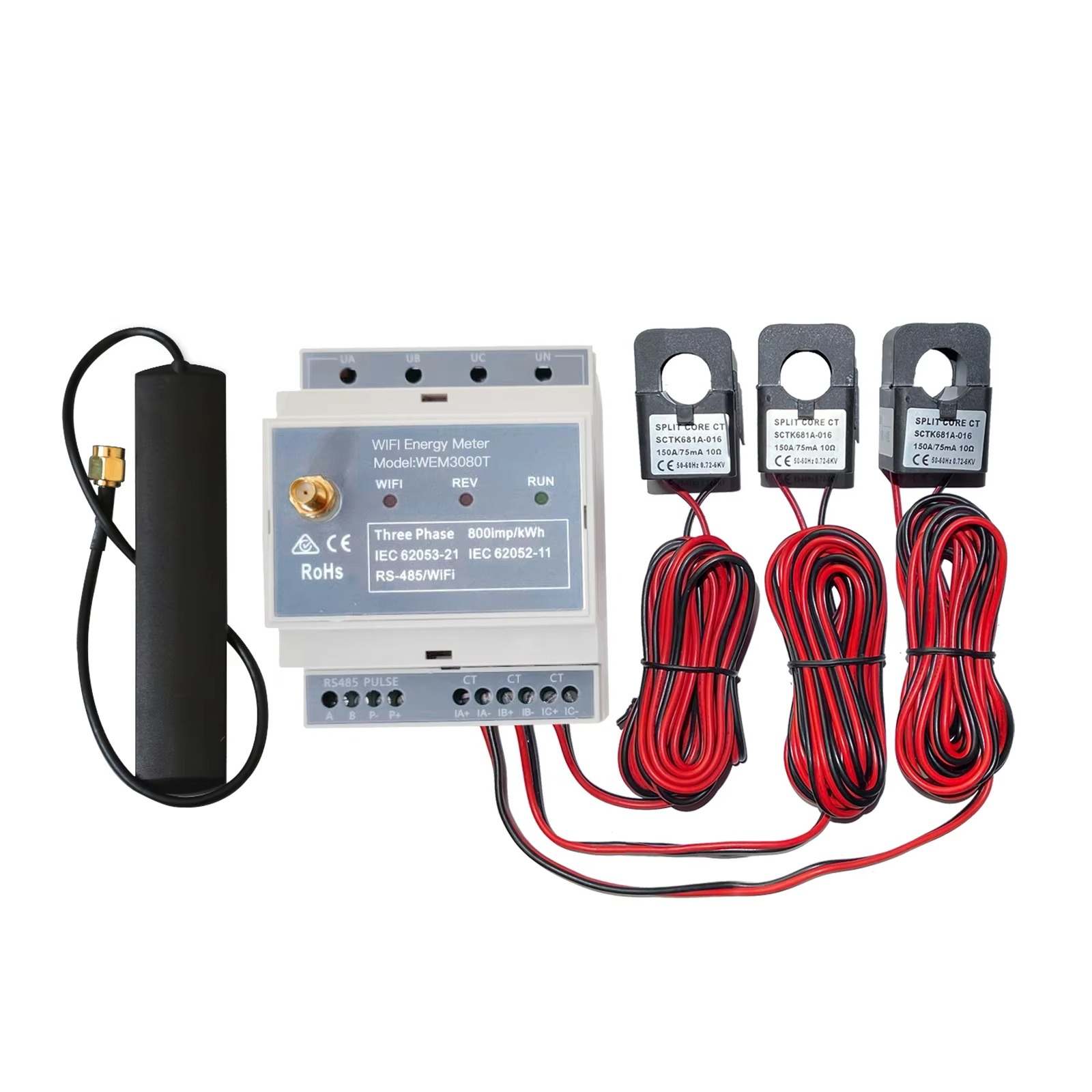 Energy Meter Bidirectional - Bidirectional 3-Phase Energy Meter WiFi DIN