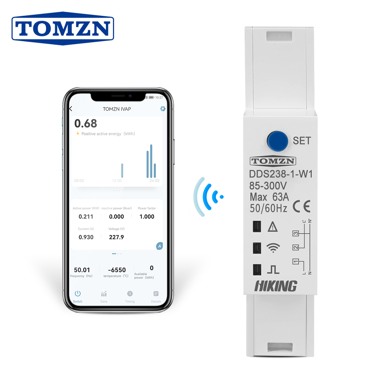 18mm 63A WIFI smart Bidirectio - Energy Meter Bidirectional ulasan dan harga