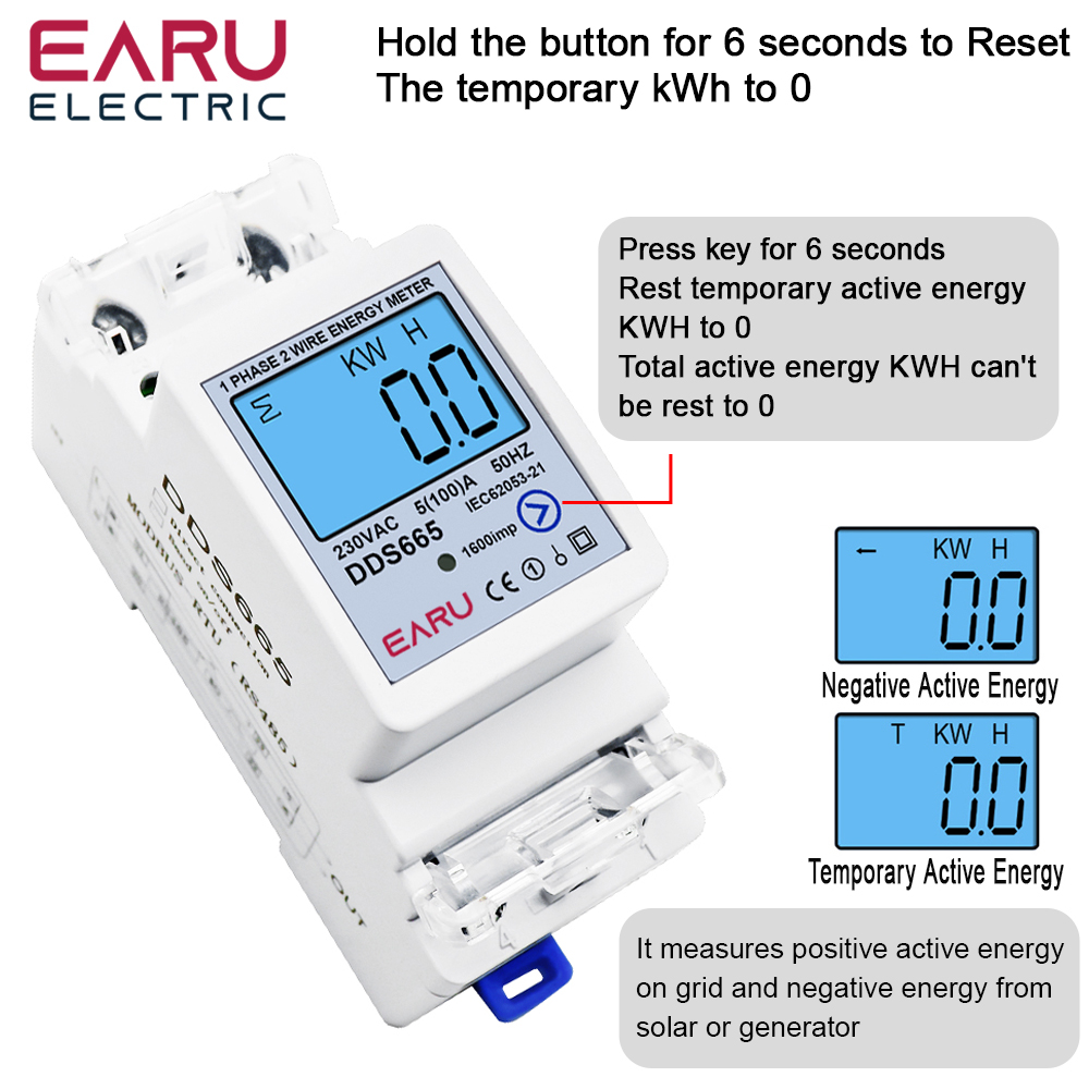 Multifunction 230V 100A Bi-Dir - Energy Meter Bidirectional ulasan dan harga