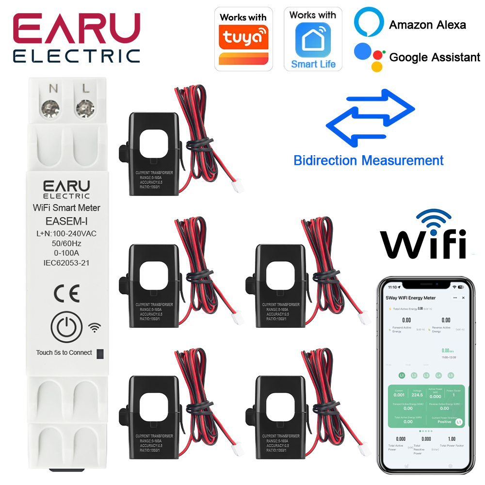 Tuya Smart WiFi Energy Meter 1 - Energy Meter Bidirectional ulasan dan harga