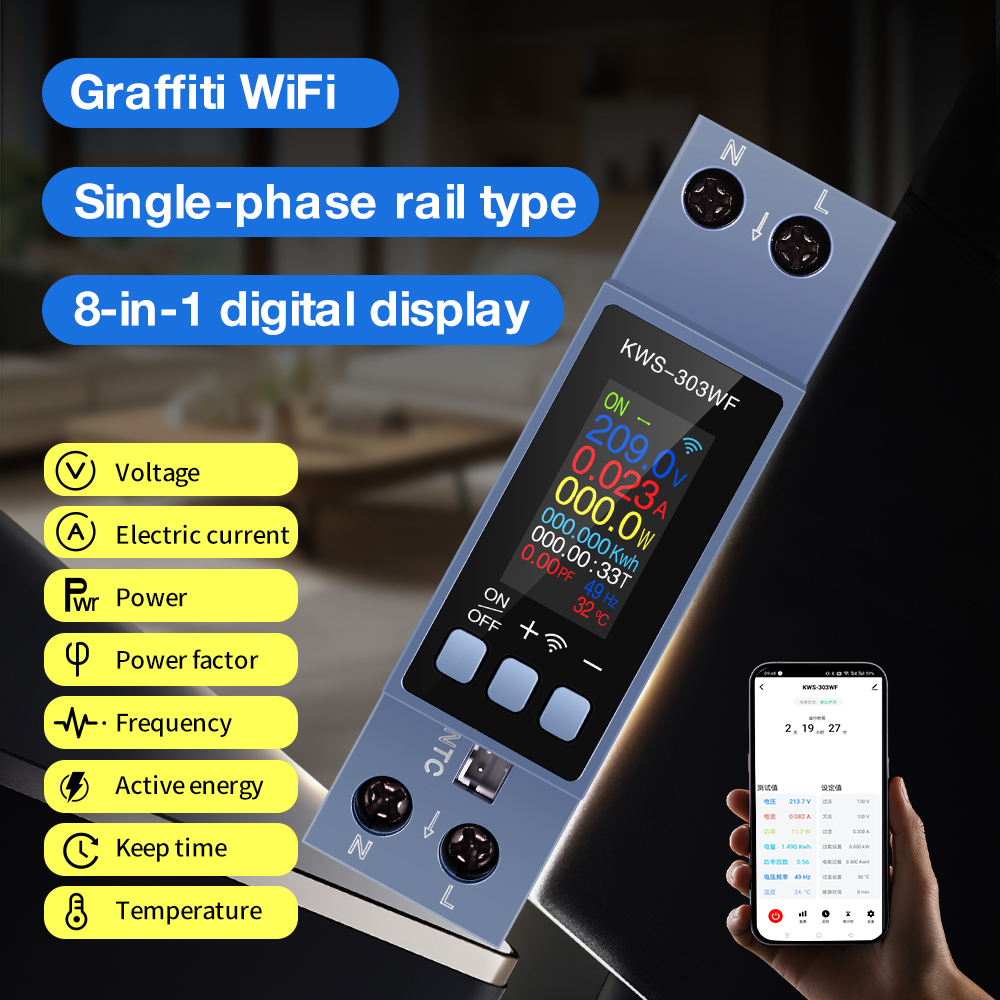 8‑in‑1 Din Rail Energy Meter C - Energy Meter Bidirectional ulasan dan harga