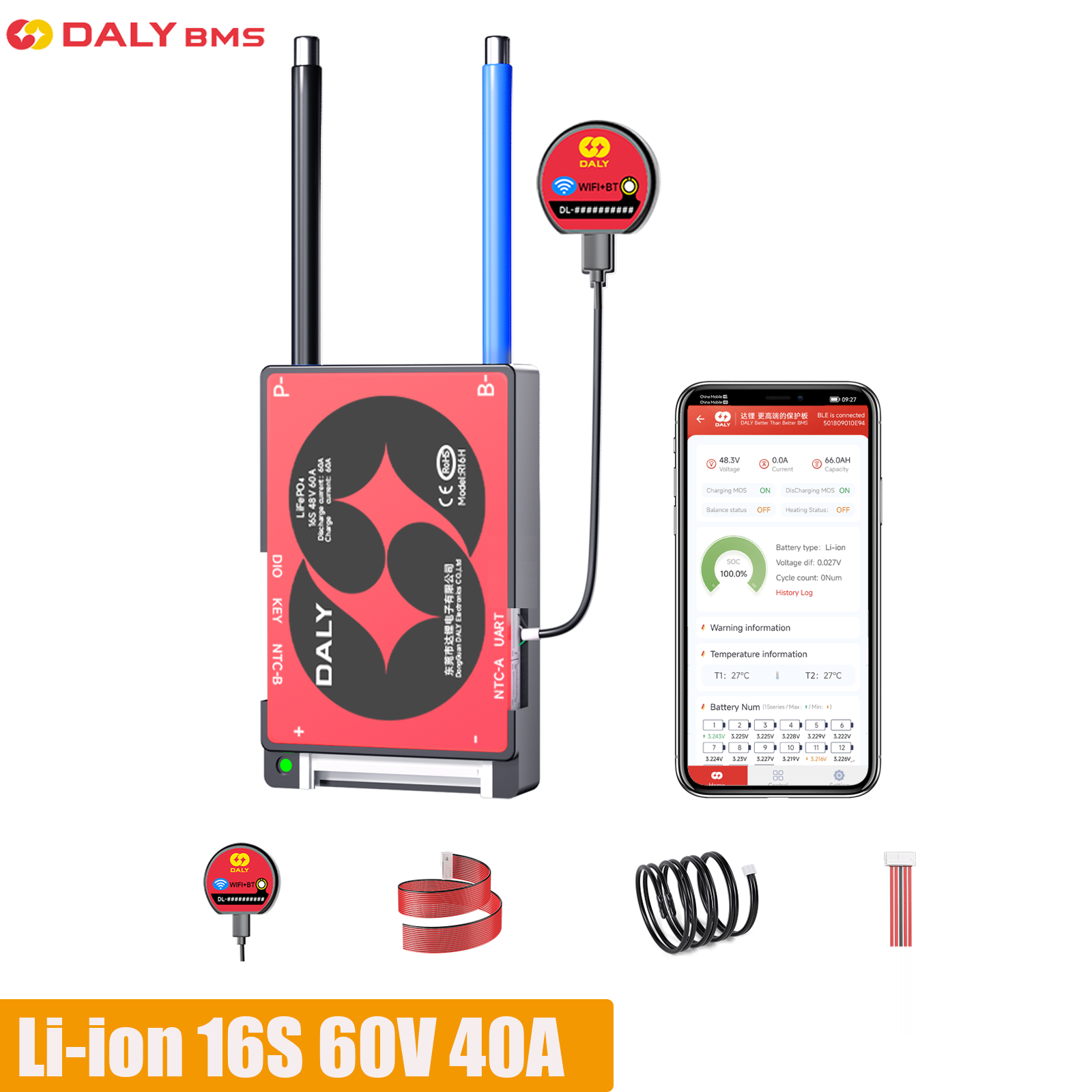 DALY Smart BMS 16S 60V 40A Li- - Lifepo4 Battery Pack ulasan dan harga
